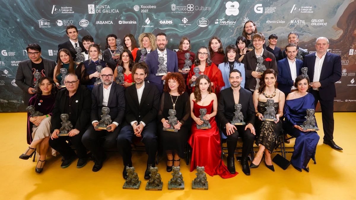 'Antes de nòs' arrasa en unos Premios Mestre Mateo 2026 que también premian a 'Sirât' 2 Los ganadores de los Premios Mestre Mateo 2026. ©Academia Galega do Audiovisual