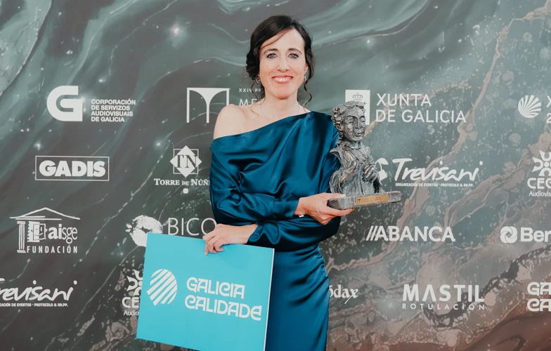 Ángeles Huerta, directora de 'Antes de nòs', gran ganadora de los Premios Mestre Mateo 2026. ©Academia Galega do Audiovisual